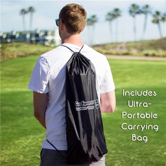 Ladder Toss Indoor & Outdoor Game Set with 6 Soft Rubber Bolo Balls and Travel - Picture 4 of 6